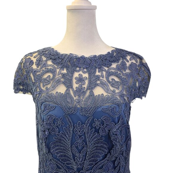 Tadashi Shoji Embroidered Lace Special Occasion Dress Size 4 - Picture 4 of 6